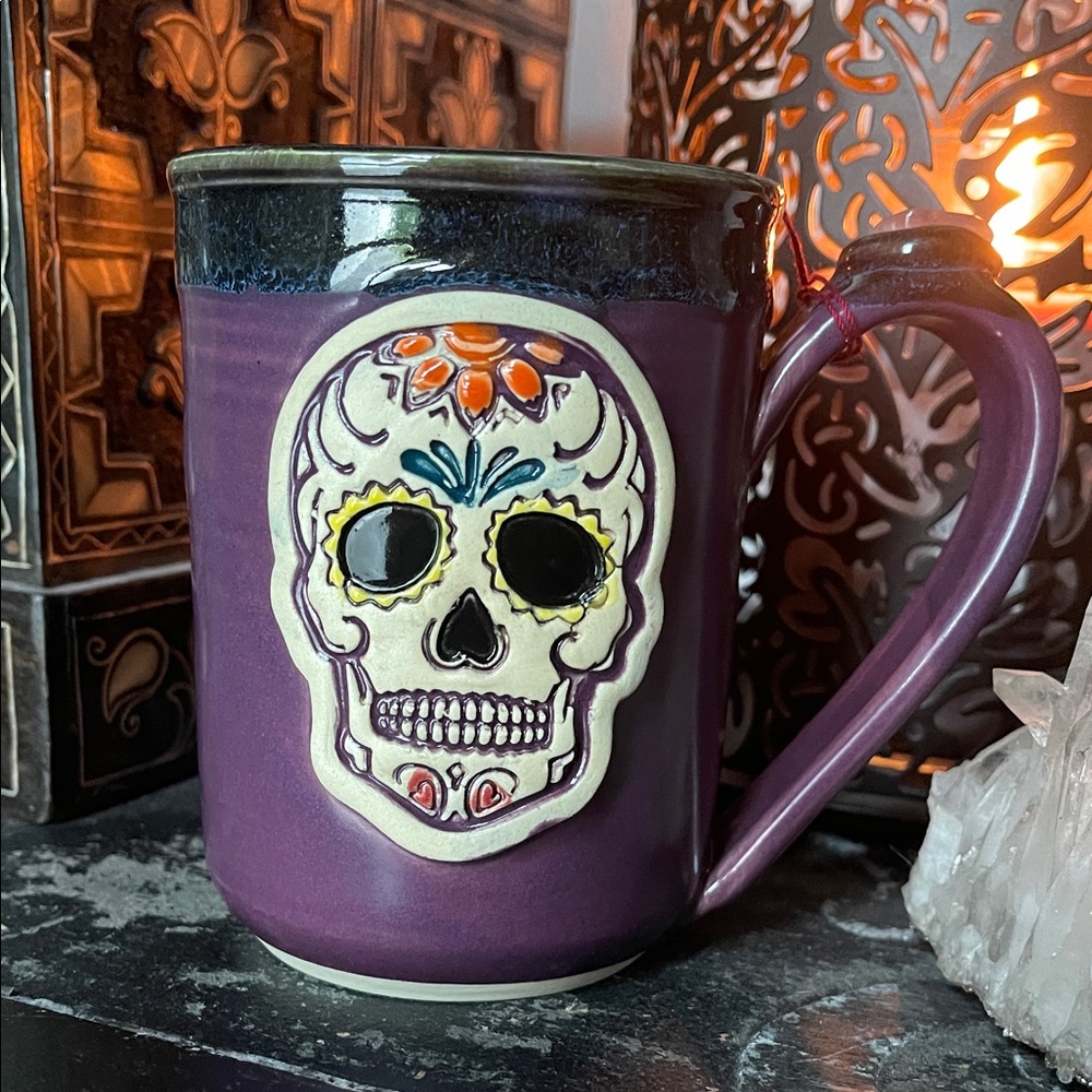 Purple Skull Mug Pottery